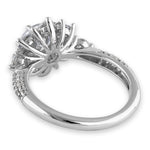 Sterling Silver Wild Flower CZ Engagement Ring