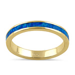 Sterling Silver Gold Plated Blue Lab Opal Ring