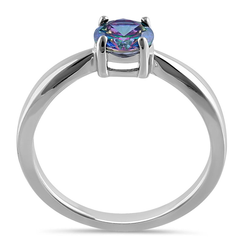 Sterling Silver Rainbow CZ Ring