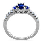Sterling Silver Enchanted Oval Blue CZ Ring