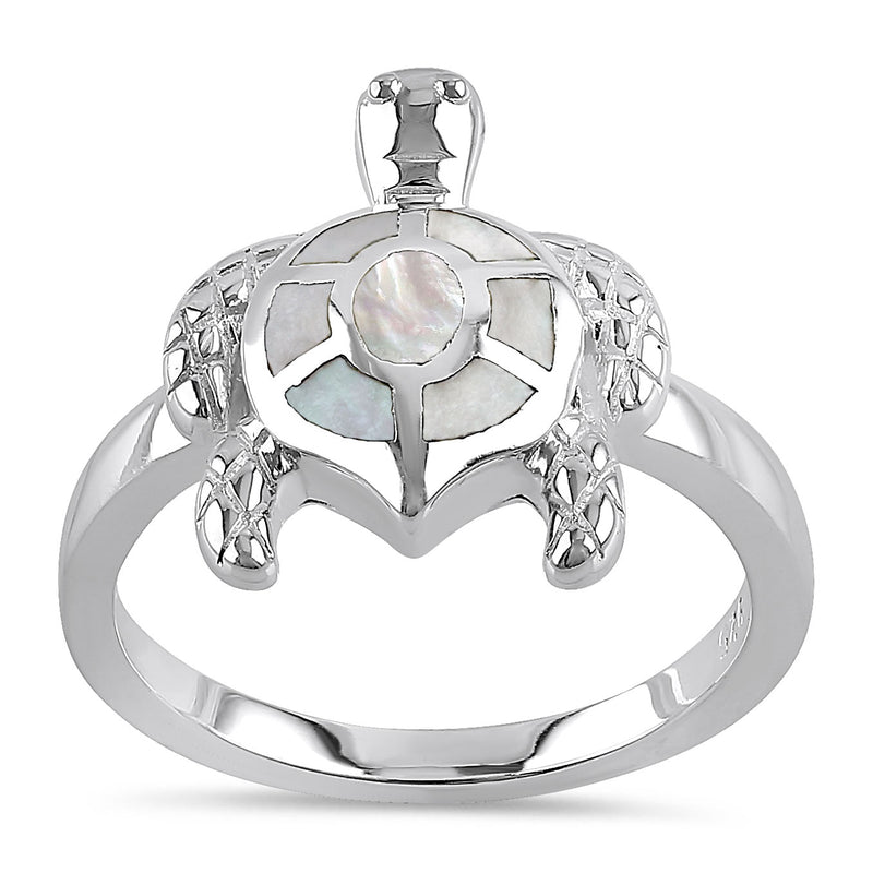 Sterling Silver Turtle Mother of Pearl Ring
