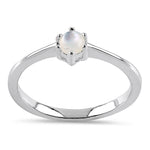 Sterling Silver Round Mother of Pearl Ring