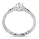 Sterling Silver Round Mother of Pearl Ring
