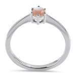 Sterling Silver Round Pink Mother of Pearl Ring