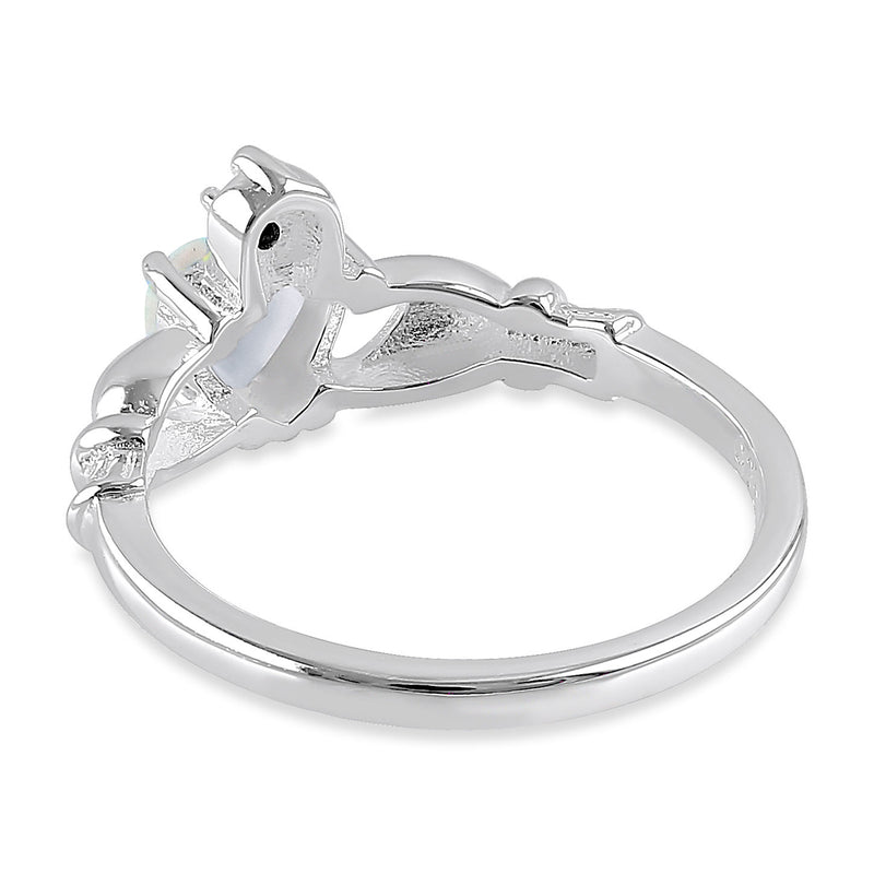 Sterling Silver Claddagh Mother of Pearl CZ Ring