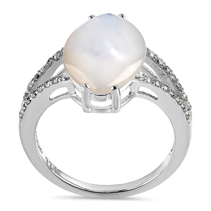 Sterling Silver Marquise Mother of Pearl Ring