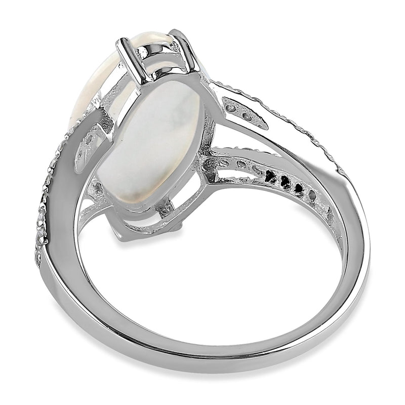 Sterling Silver Marquise Mother of Pearl Ring