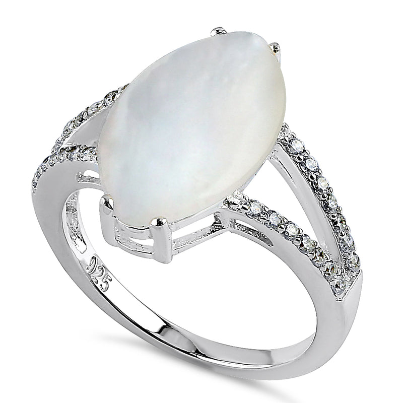 Sterling Silver Marquise Mother of Pearl Ring