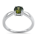 Sterling Silver 6mm Round Peridot CZ Ring