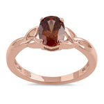 Sterling Silver Rose Gold Plated Coffee CZ Ring