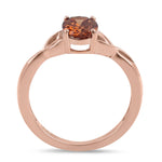 Sterling Silver Rose Gold Plated Coffee CZ Ring