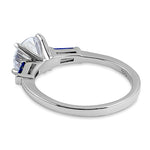 Sterling Silver Blue Accents CZ Ring