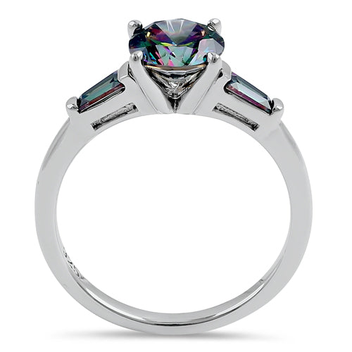 Sterling Silver Rainbow CZ Ring
