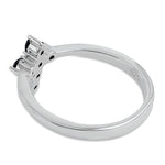 Sterling Silver Cross Black CZ Ring
