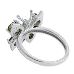 Sterling Silver Peridot CZ Butterfly Ring