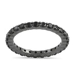 Sterling Silver Black Rhodium Eternity Black CZ Ring