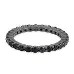 Sterling Silver Black Rhodium Eternity Black CZ Ring