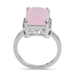 Sterling Silver Big Pink Rectangle Ring