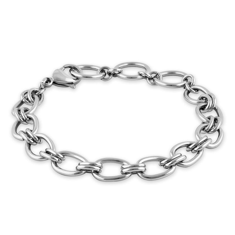 Stainless Steel Oval Link Bracelet