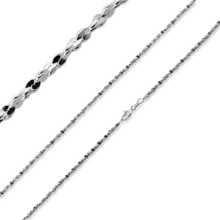 Sterling Silver Twisted Serpentine Chain 1.0MM