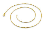 Sterling Silver Gold Plated Twisted Serpentine Chains 1.0MM