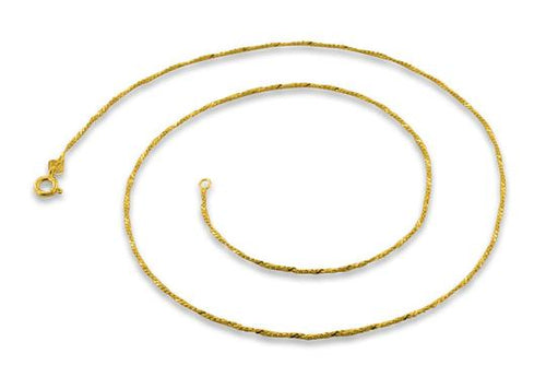 Sterling Silver Gold Plated Twisted Serpentine Chains 1.0MM