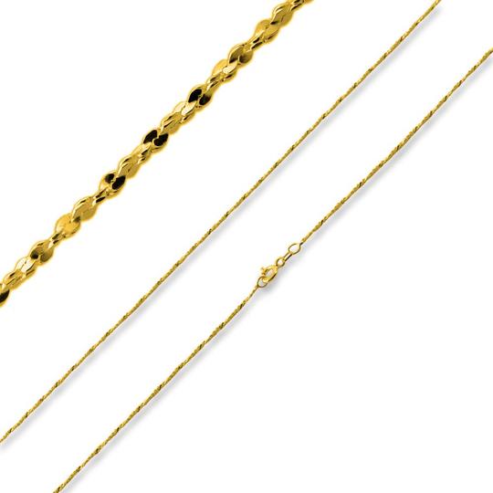 Sterling Silver Gold Plated Twisted Serpentine Chains 1.0MM