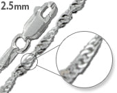 Sterling Silver Singapore Chain 2.5MM