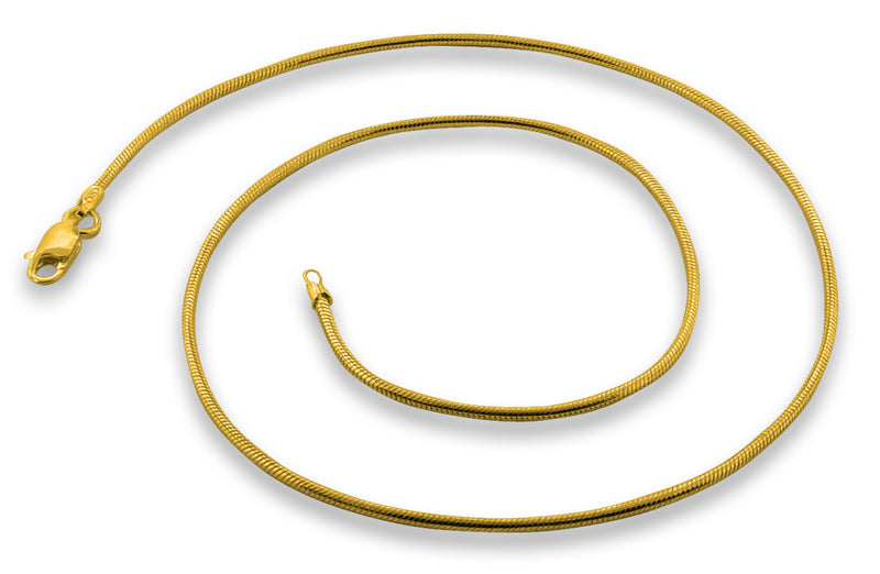 14K Gold Plated Sterling Silver Snake Chain 1.5MM