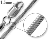 Rhodium Sterling Silver Snake Chain 1.5MM