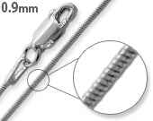 Rhodium Sterling Silver Snake Chain 0.9MM