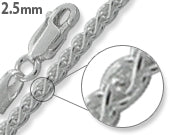 Sterling Silver Spiga Wheat Chain 2.5MM