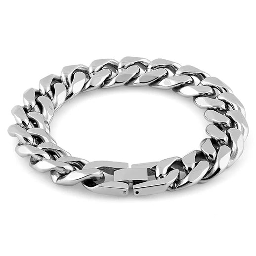 Stainless Steel Flat Curb Link Bracelet