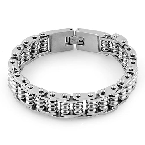 Stainless Steel Groove Cylinder Bracelet