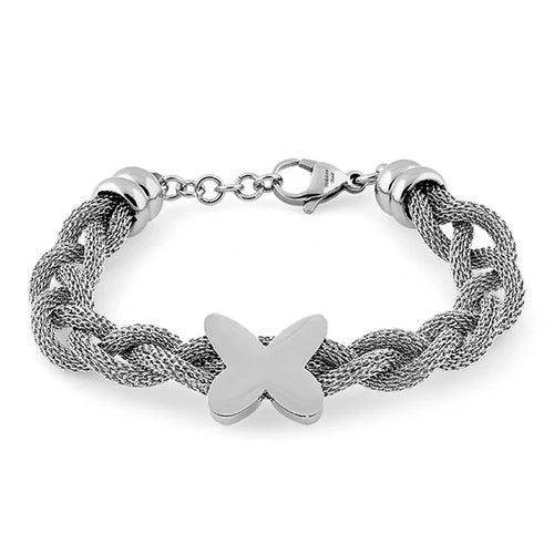Stainless Steel Butterfly Mesh Bracelet