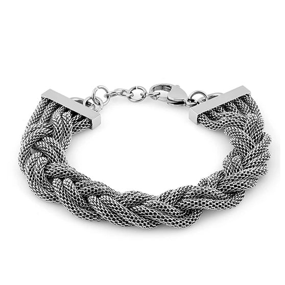 Stainless Steel Thick Braided Mesh Bracelet