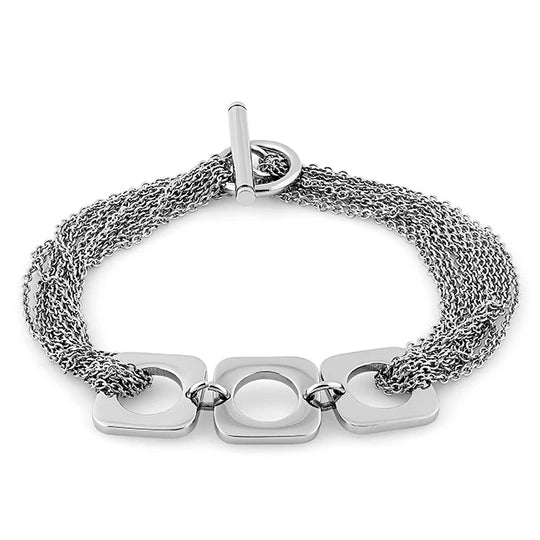 Stainless Steel Squircle Link Chain Bracelet