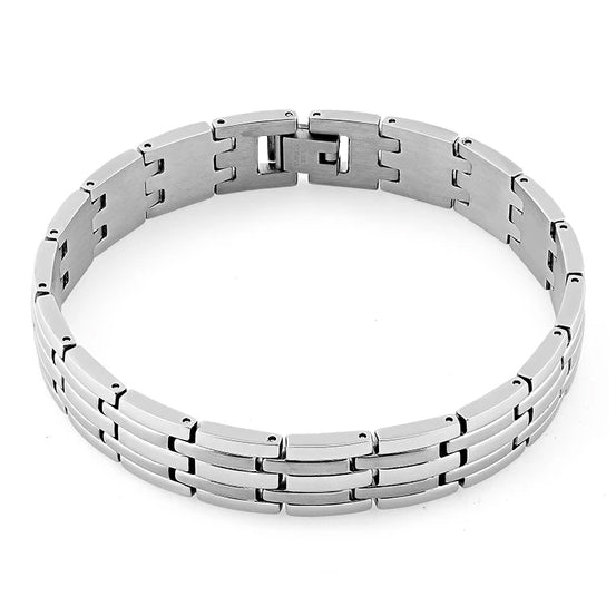Stainless Steel Bricks Link Bracelet