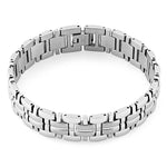 Stainless Steel Thick Groove Square Link Bracelet