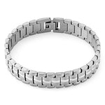 Stainless Steel Ridged Link Bracelet