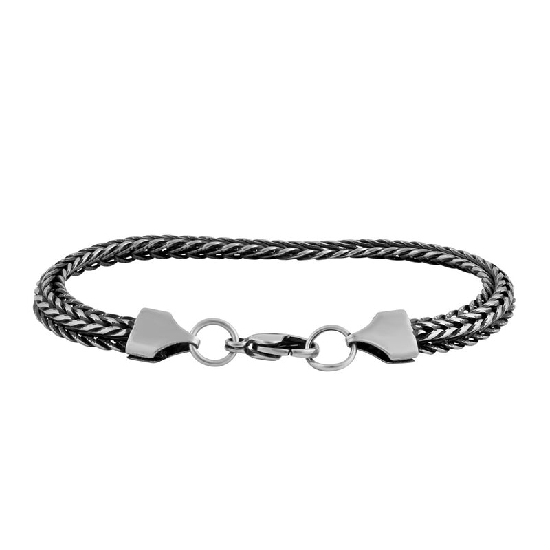 Stainless Steel Thin Antique Finish Bracelet