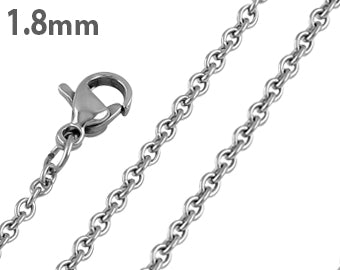 Stainless Steel Cable Chain Necklace 1.8MM