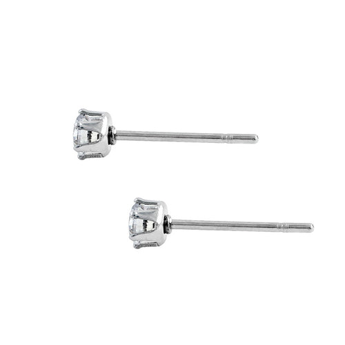 Stainless Steel CZ Stud Earrings 3mm