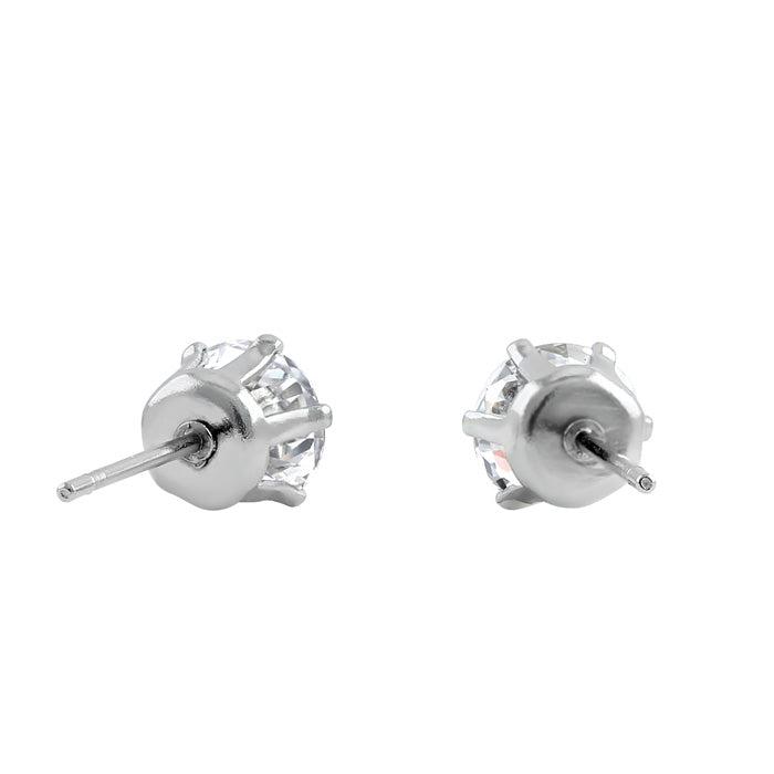 Stainless Steel CZ Stud Earrings 5mm