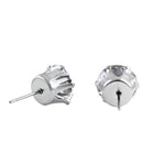 Stainless Steel CZ Stud Earrings 8mm