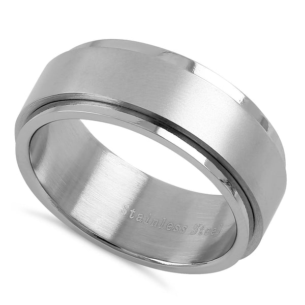 Stainless Steel 8mm Spinner Band Ring
