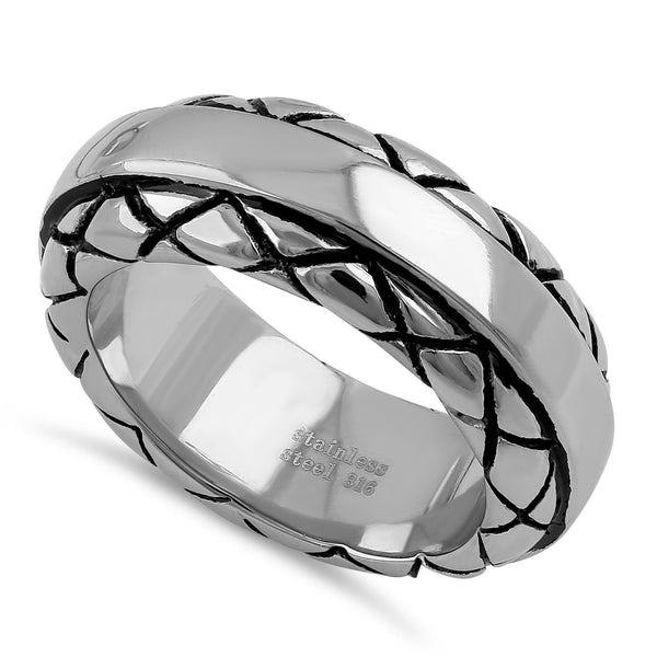 Stainless Steel Exotic Band Ring