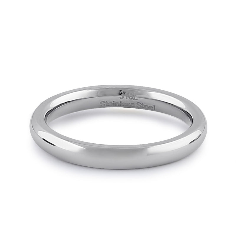 Stainless Steel Men's 3mm Polished Wedding Band