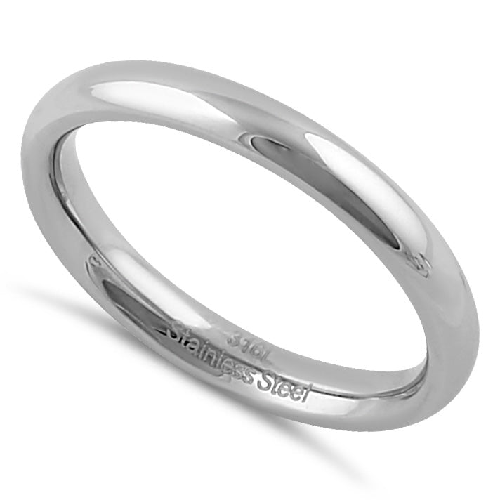 Stainless Steel Men's 3mm Polished Wedding Band