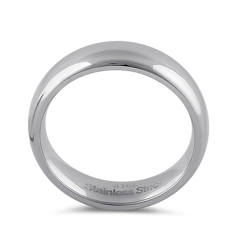 Stainless Steel Men's 6mm Polished Wedding Band